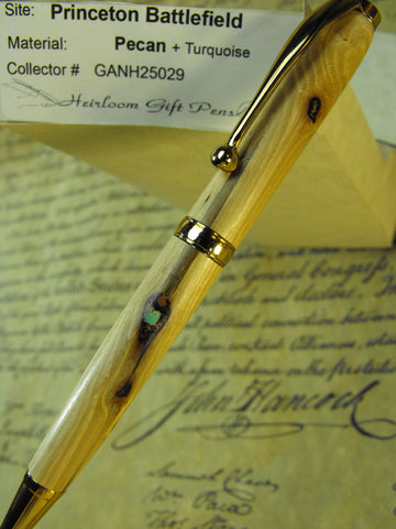 American Revolution Princeton Battlefield Pecan Tree with turquoise Pen # GANH25029
