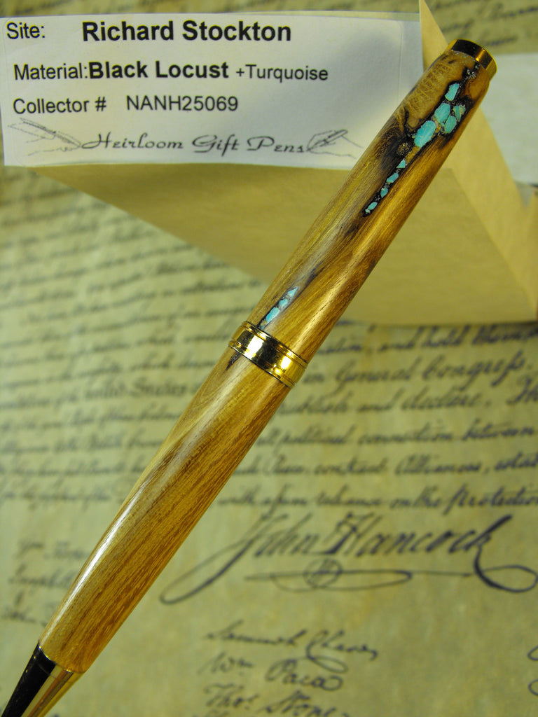 Declaration of Independence signor Richard Stockton # NANH25069 Black Locust and Turquoise